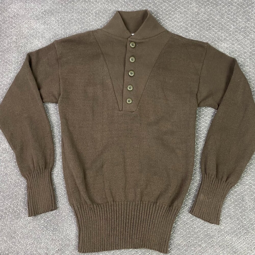 Vintage DSCP Garrison Collection Sweater Men's Large 42-44 Brown Military OD